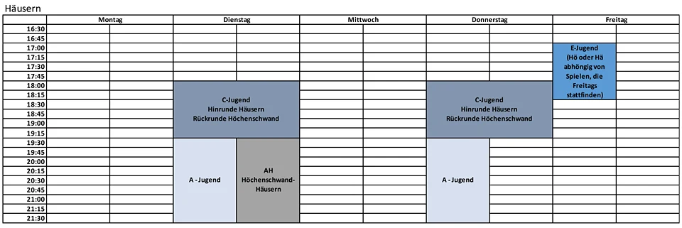 Sportplatzbelegung Häusern