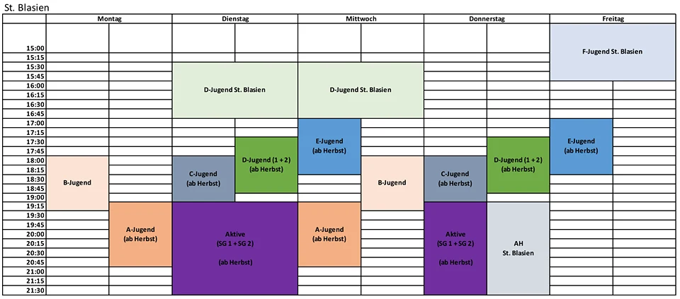 Sportplatzbelegung St. Blasien
